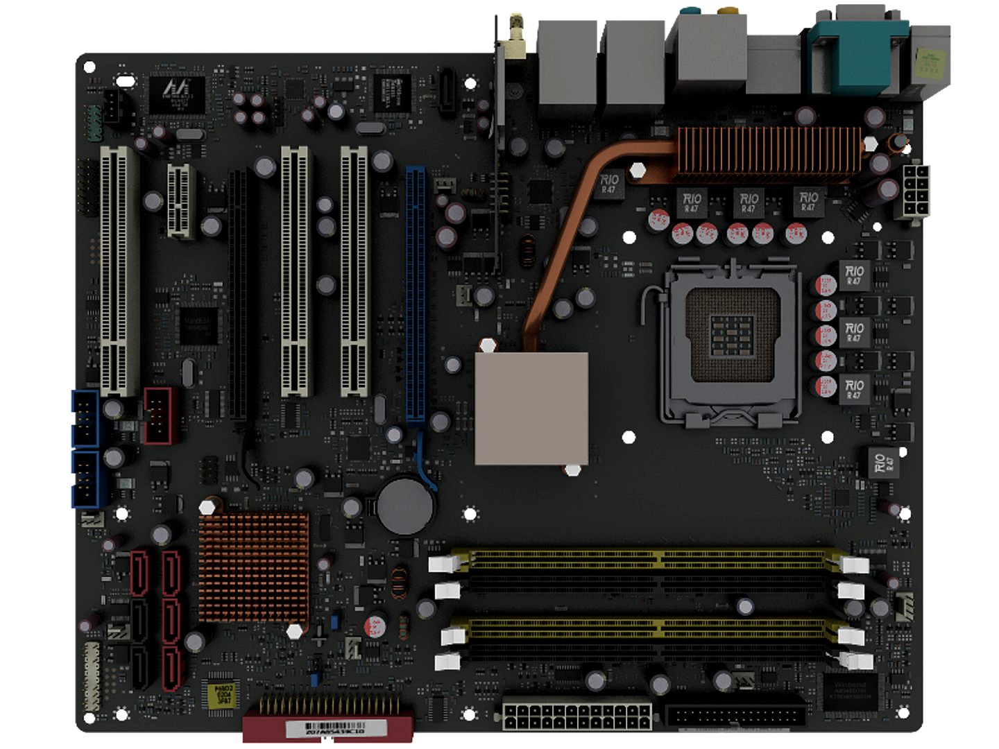 High detailed motherboard