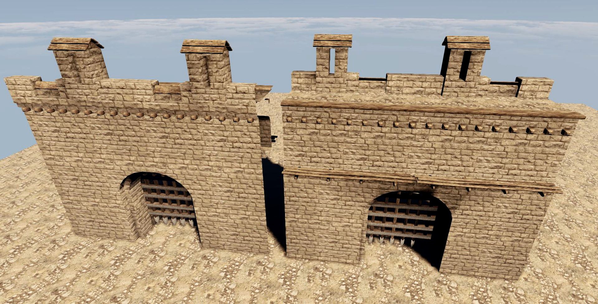 Medieval Wall Construction pack (fbx & obj)