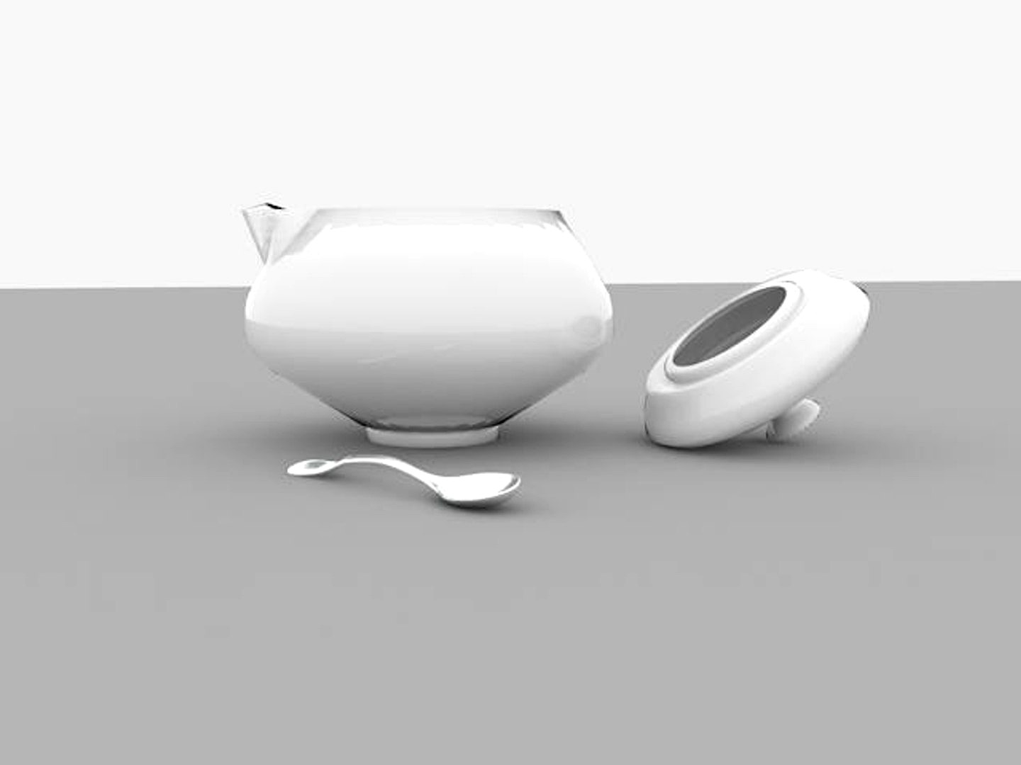 Sugar bowl with spoon