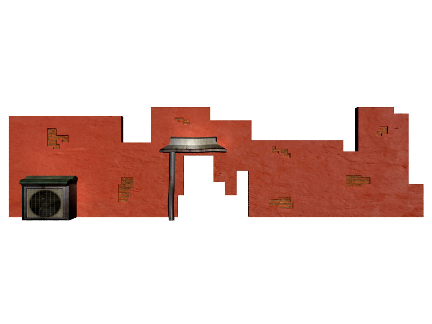 destroyed wall