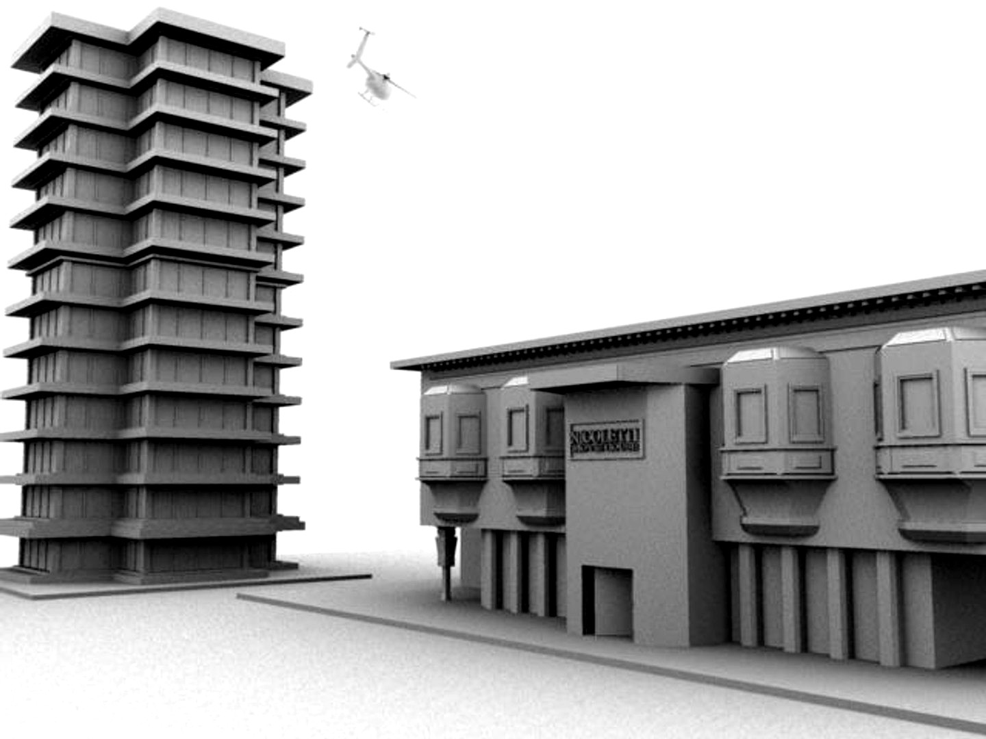 A Couple Buildings (and helicopter!)