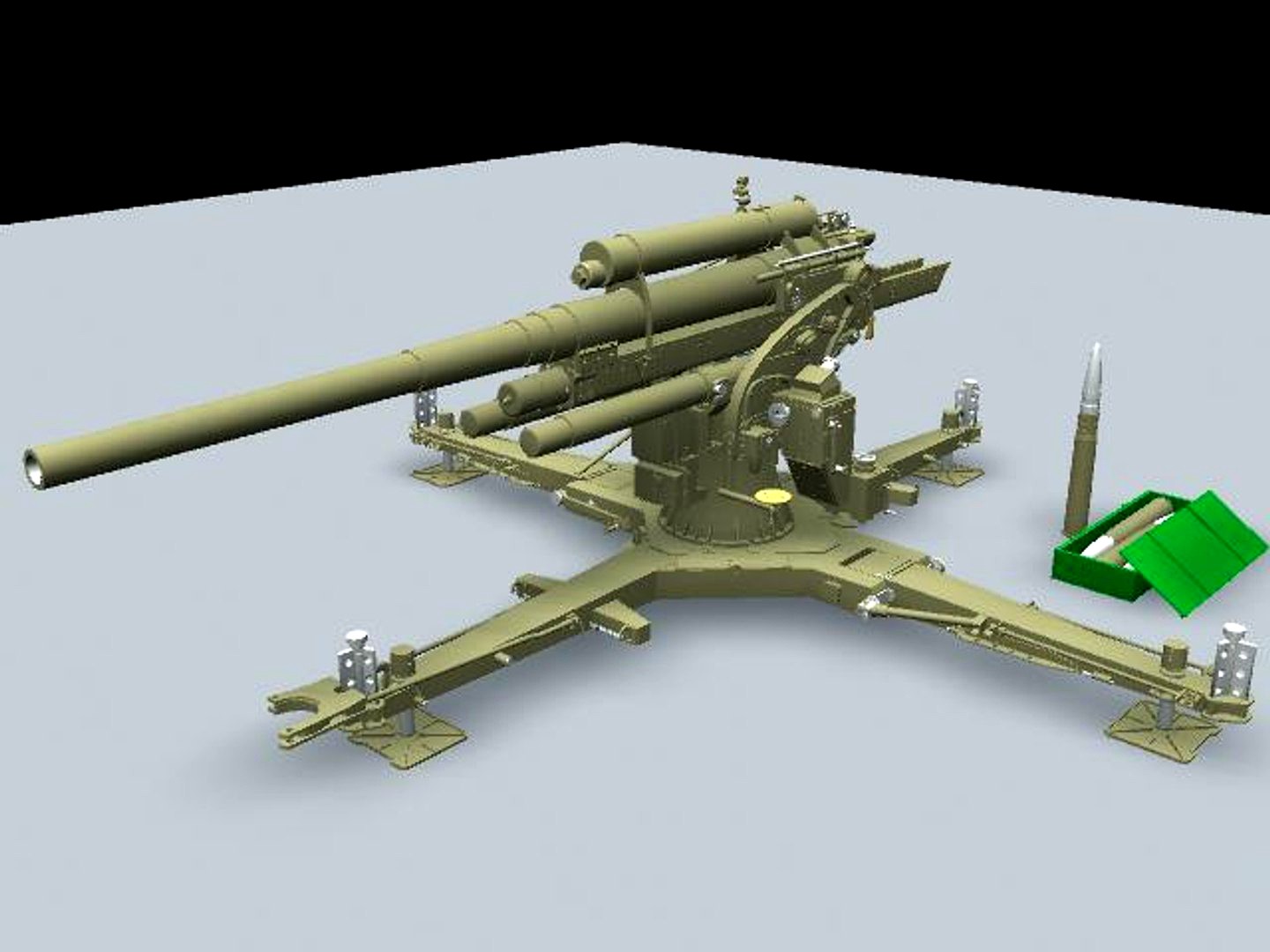 German World War II artillery ultra-high detail model 88
