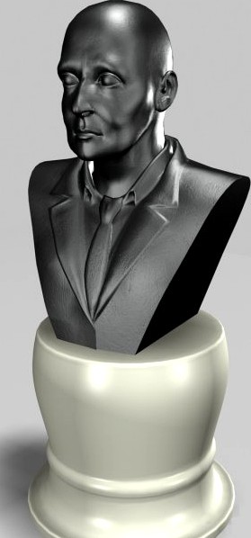 Male Bust Statue 2 3D Model