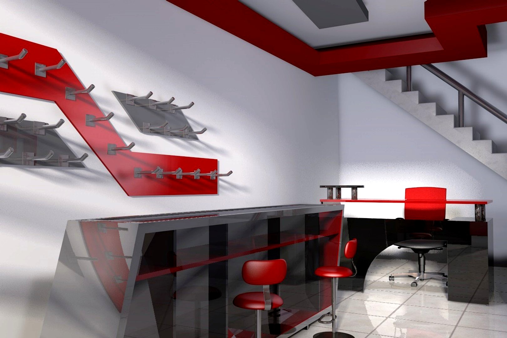 Modern shop Interior model
