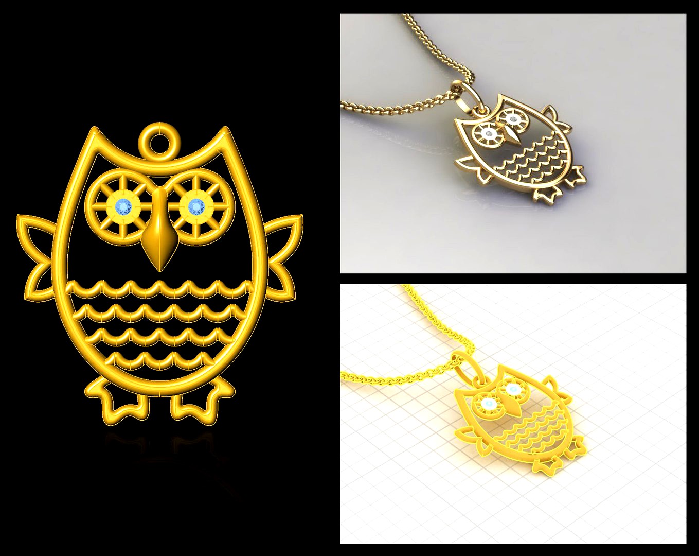 STL Prototyping Owl Pendant - Jewellery