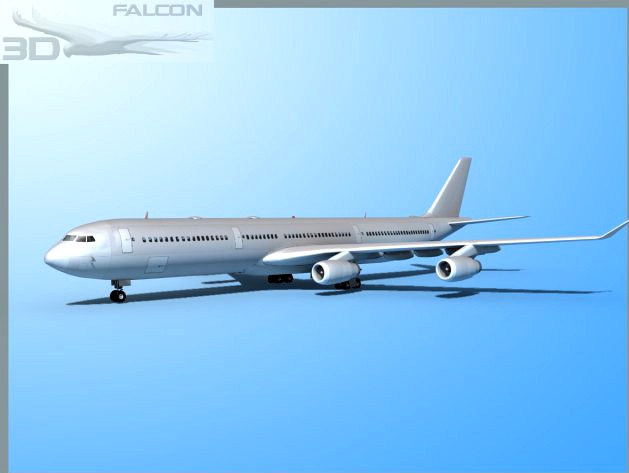 Falcon3D A340 600 Bare Metal 3D Model