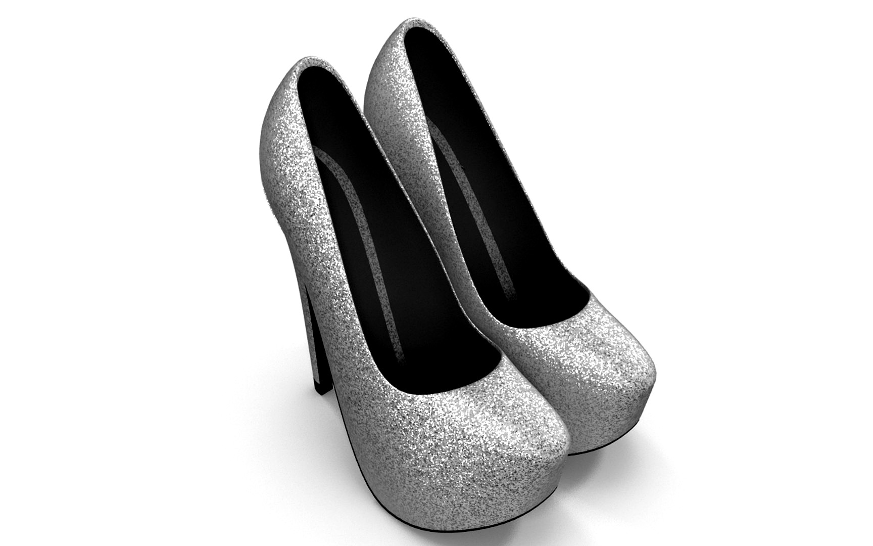 Silver high heel party pump