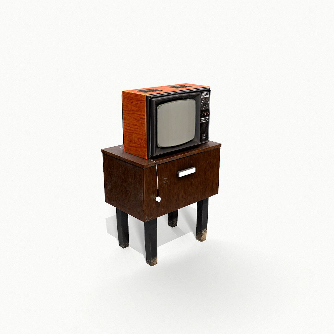 Old Soviet TV and TV stand