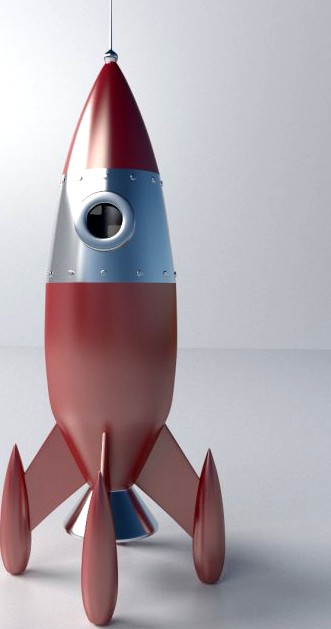 Retro Rocket 3D Model