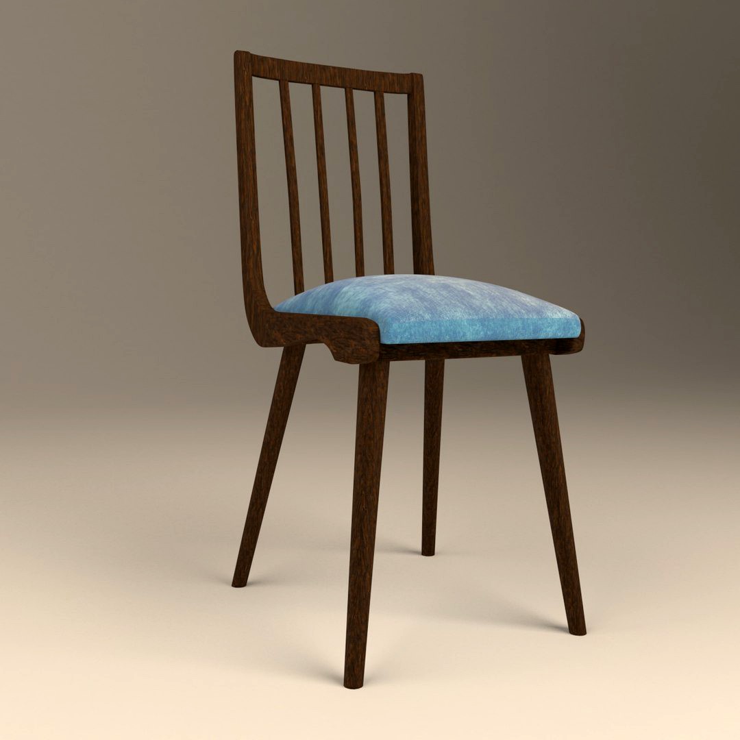 Wooden and Velvet Chair