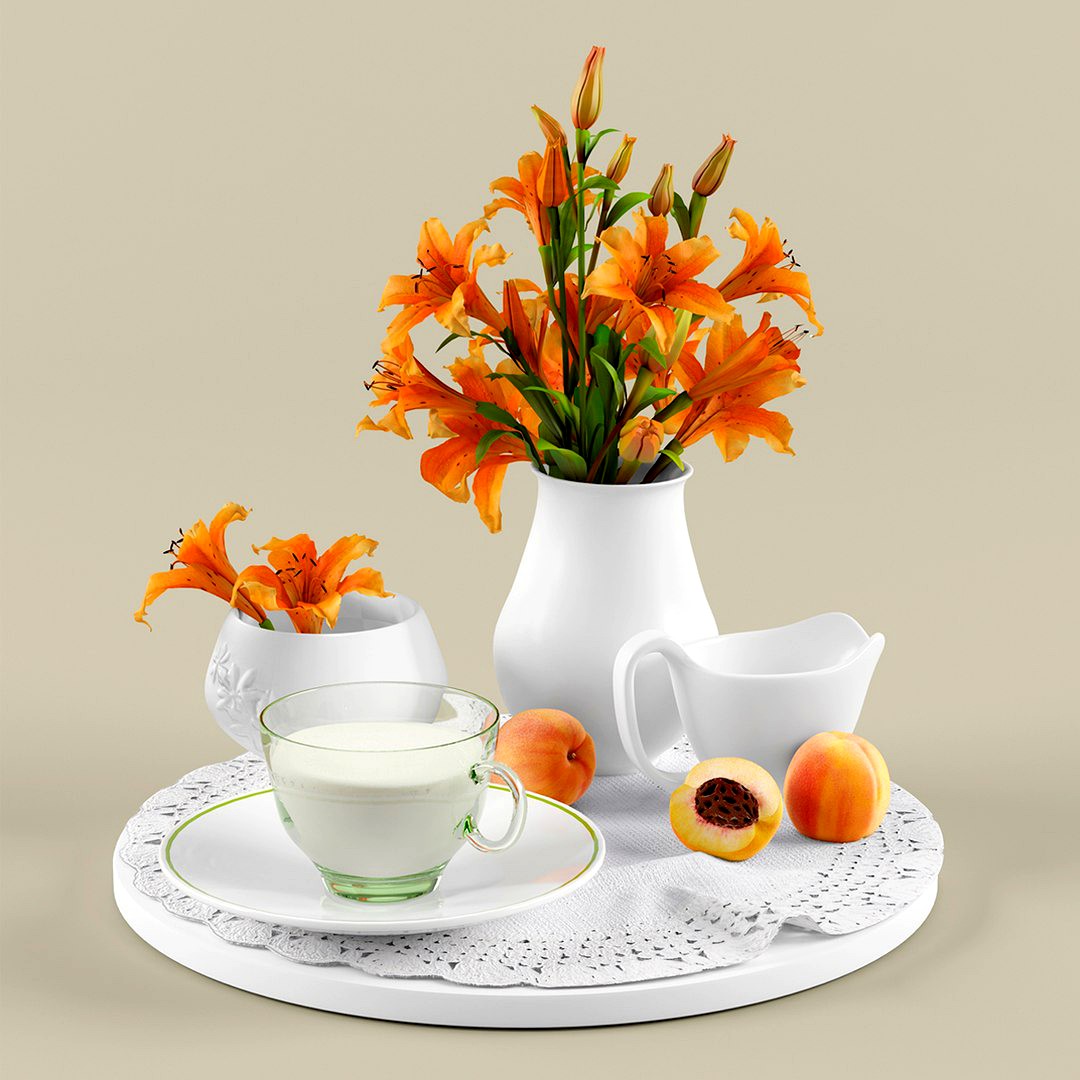 composition with lilies