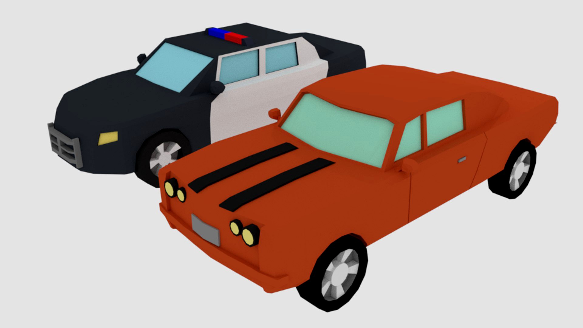 LowPoly Cars (Muscle car and Police car)