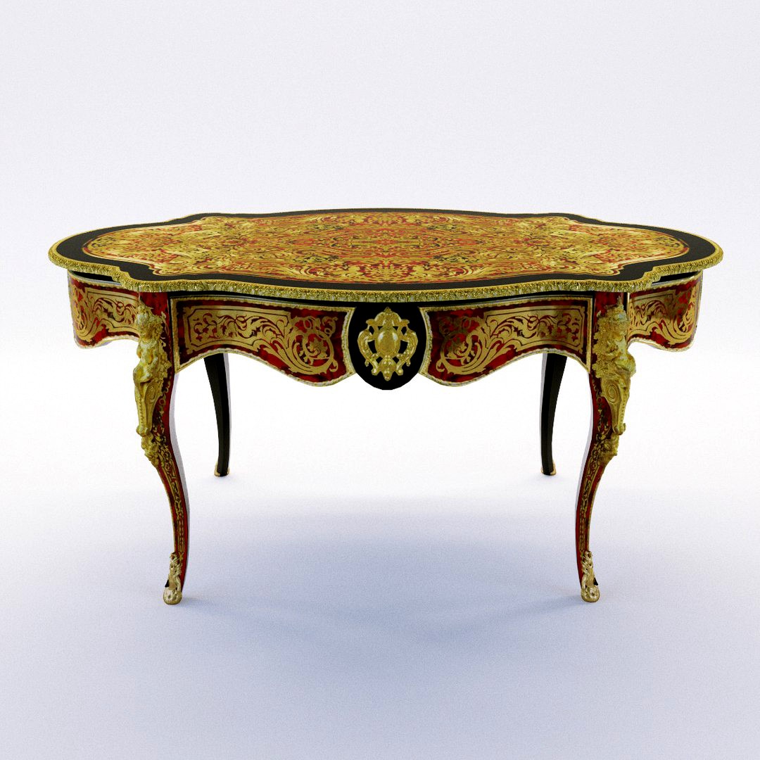 Salon table of Boulle style  France, 19. century