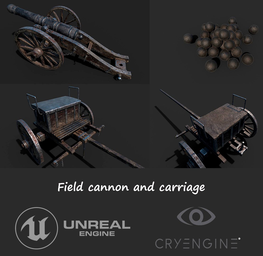 Cannon with carriage