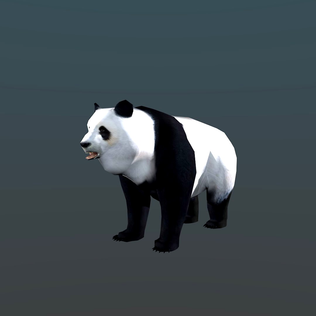 low poly panda