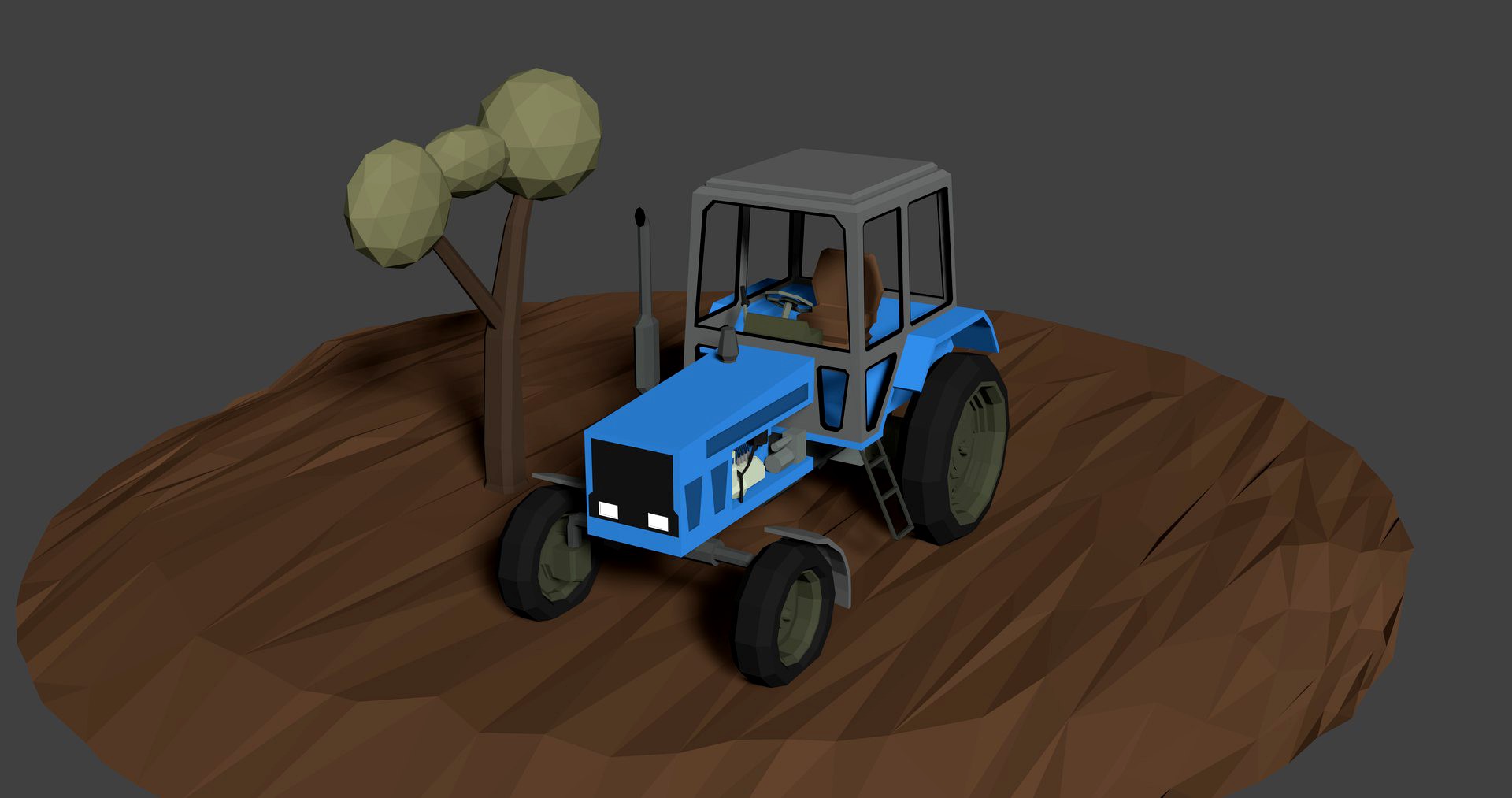 MT3 Tractor LowPoly isometric