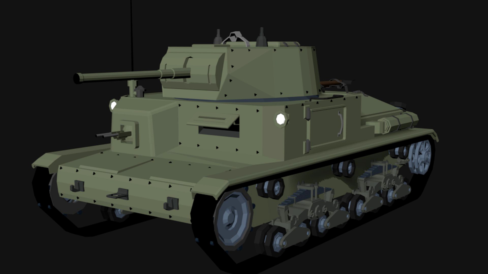 Carro armato M1340 Tank LowPoly isometric