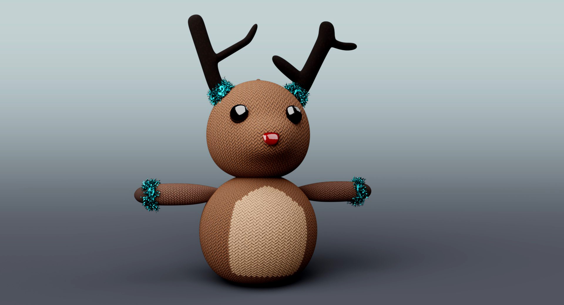 Knitted Reindeer Christmas Decoration
