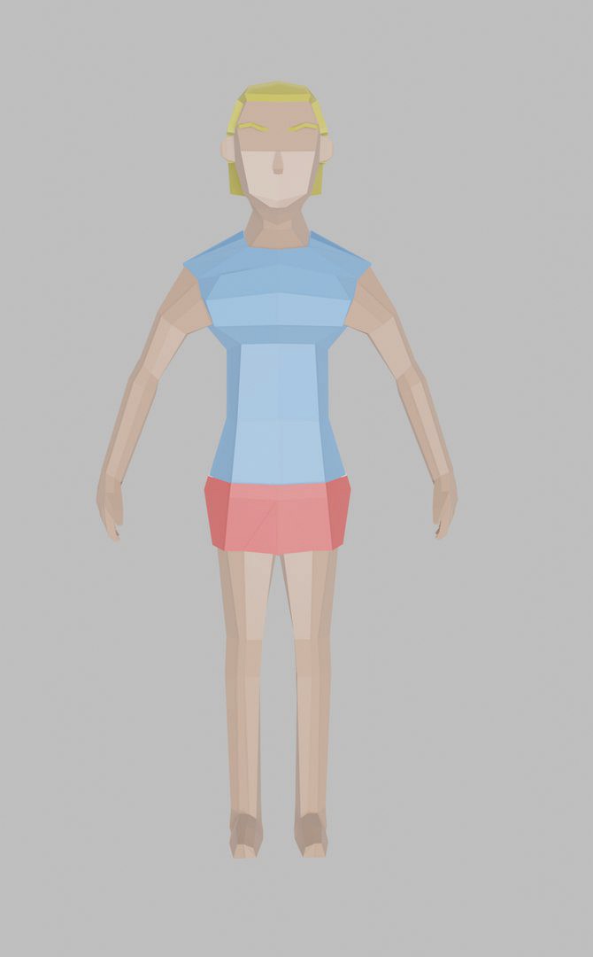 Low Poly Character Woman rigged Unity #8