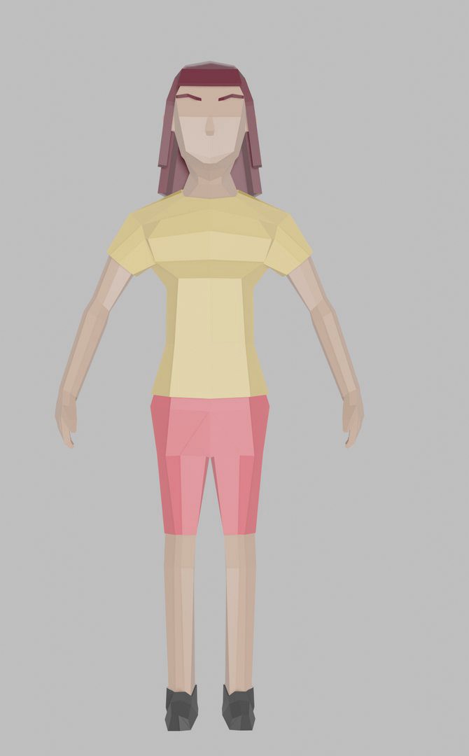 Low Poly Character Woman rigged Unity #6