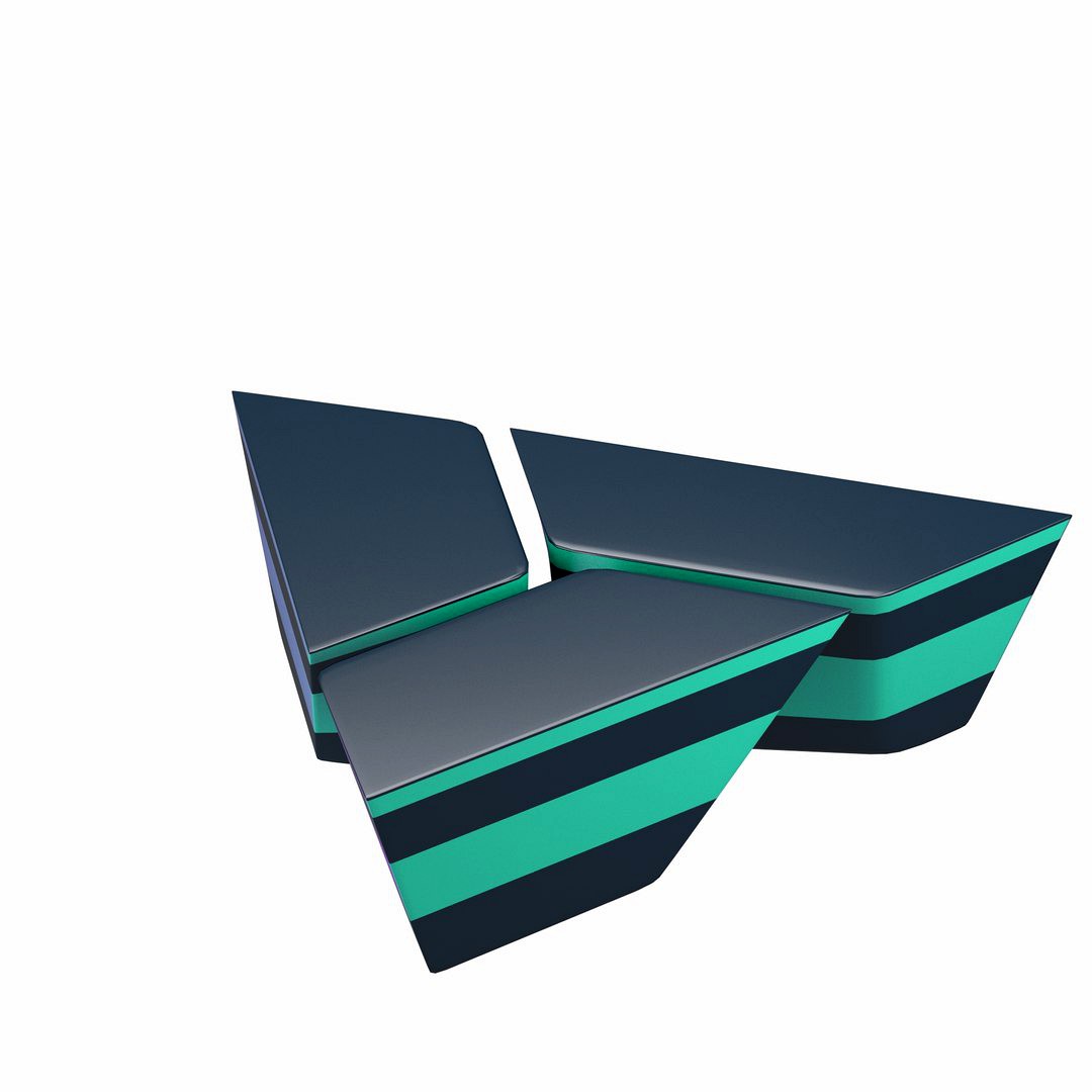 Modern three part table with stripes