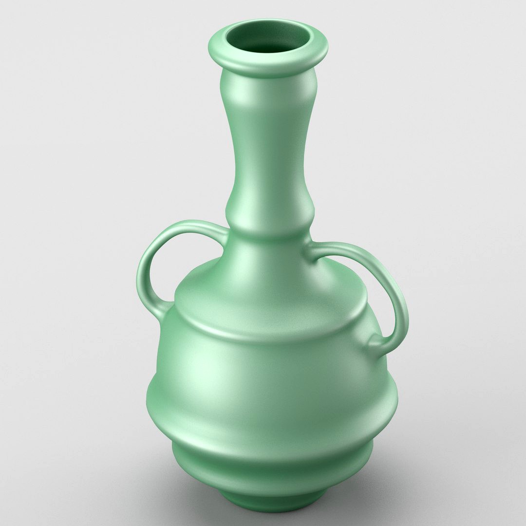 Decorative shiny vase in green tones