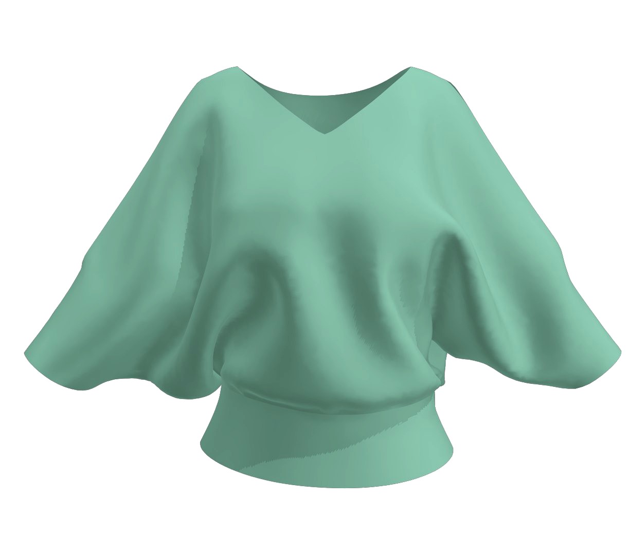 Batwing sleeve top cloth 3D model