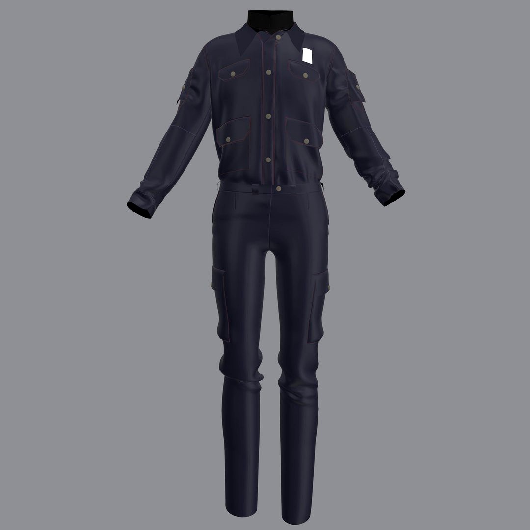 Police uniform set Marvelous designer 3D model