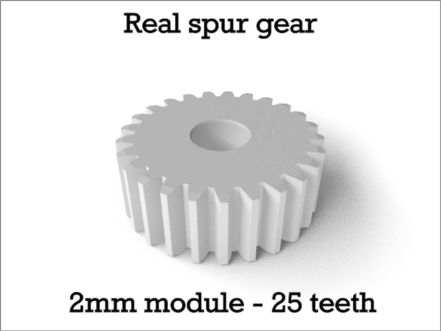Real spur gear 2mm module - 25 teeth