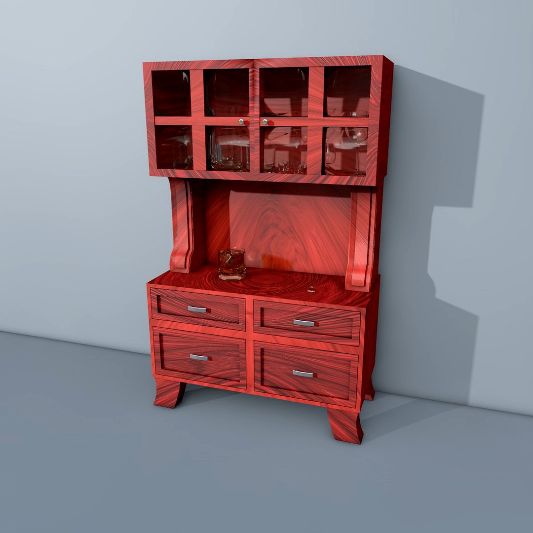 Cabinet with Cocktail Glasses