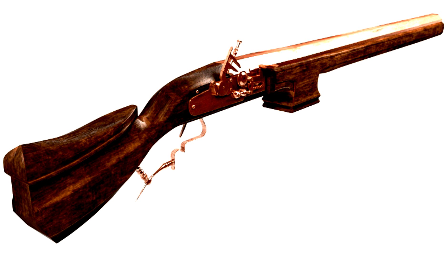 A serf rifle with a flintlock of Anglo-Dutch type