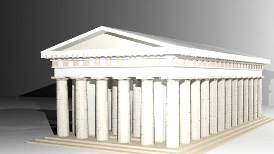 Greek Temple Paestum Italy 3D Model