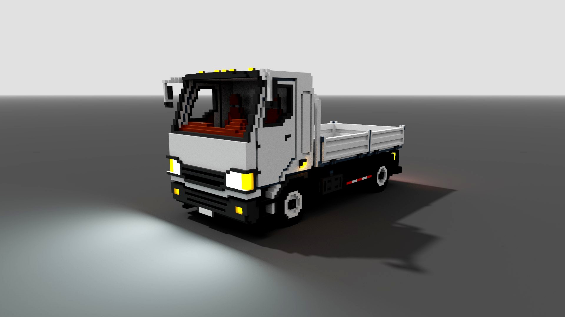 Voxel Flatbed Truck 3D model