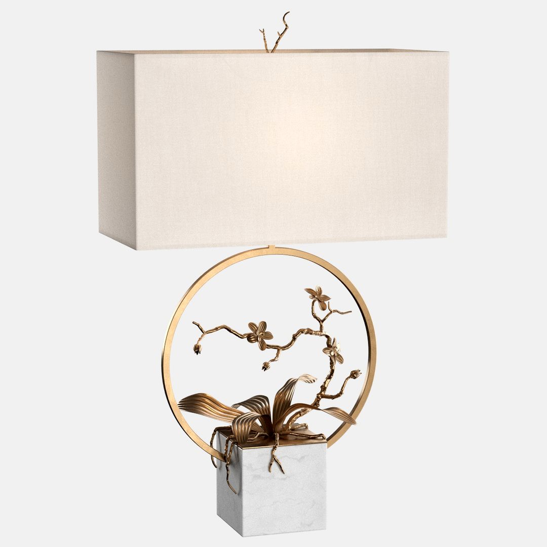 John Richard Antique Brass Orchid Table Lamp