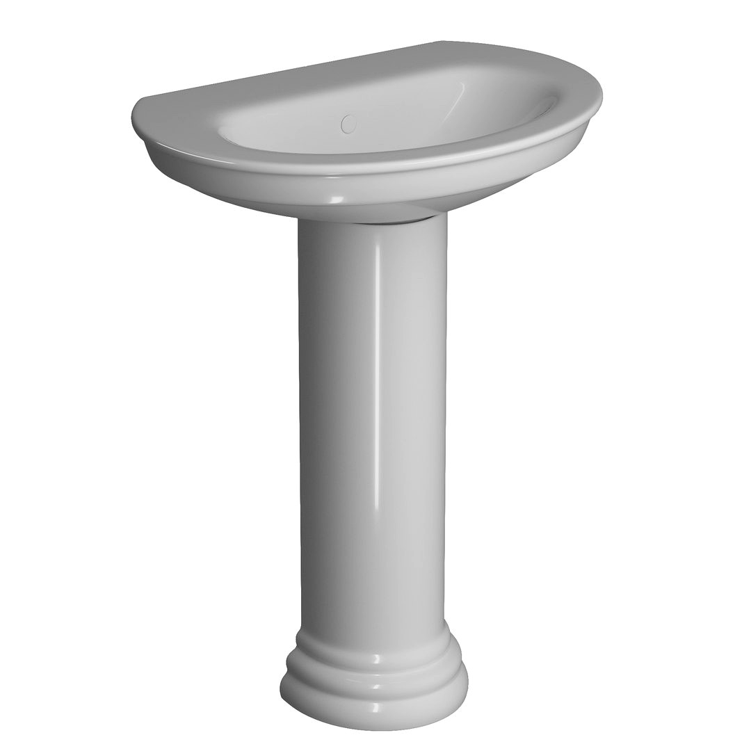 Pedestal Half Round Wash Basin