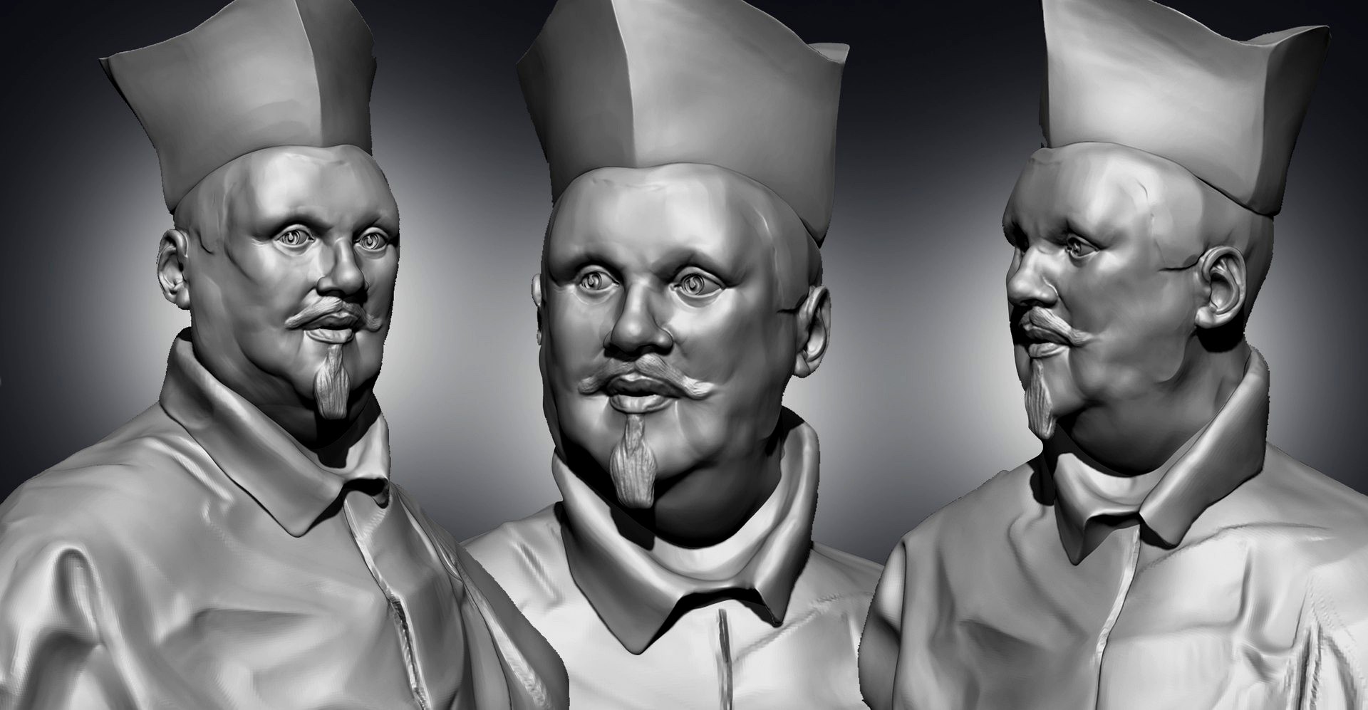 Sculpture Male-Head Bust of Cardinal Scipione Borghese