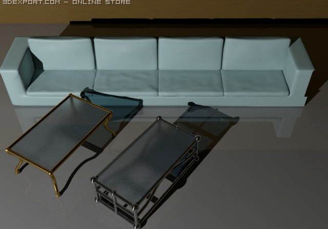 Sofa  Tables with different Materials 3D Model
