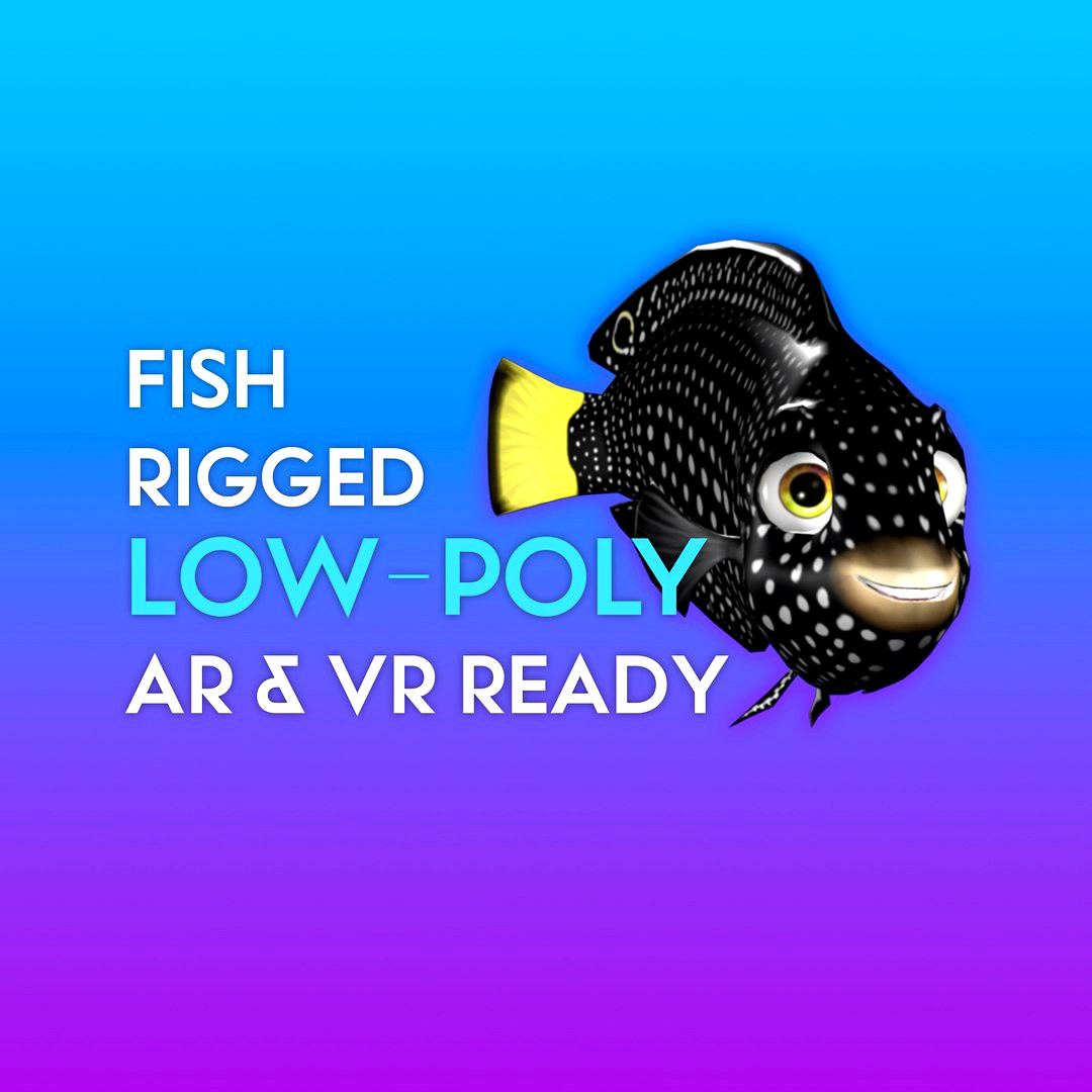 3D Cartoon Fish (Tamarin Wrasse) LOW-POLY RIGGED