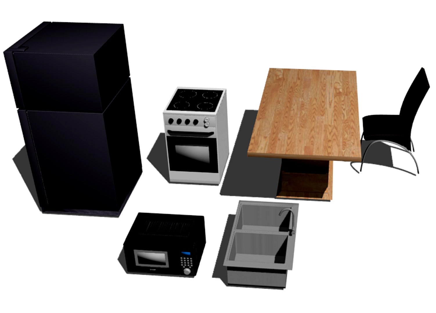 Kitchen and Dining Room Item Collection - Low Poly 3D Models