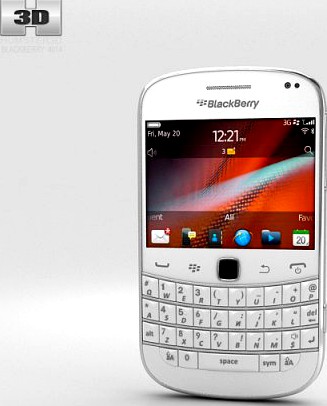 BlackBerry Bold 9900 White 3D Model