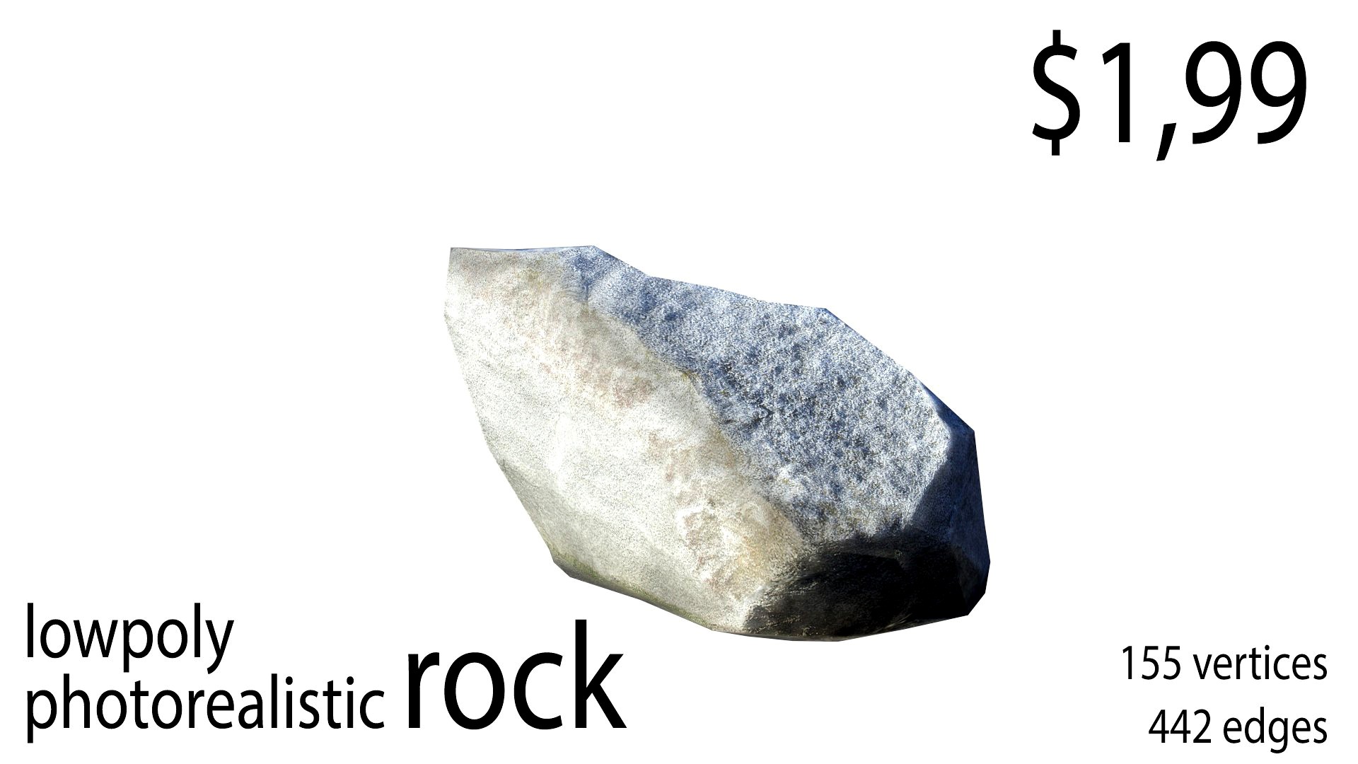 Lowpoly photorealistic Rock