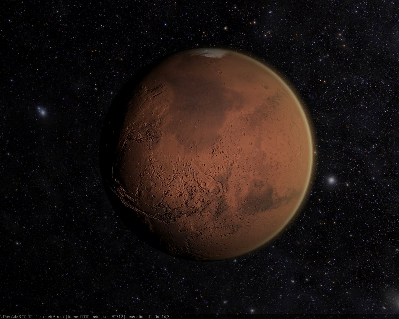 Realistic Mars Planet with atmosphere