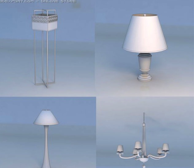 Light floor lamp pendant lamp 3D Model