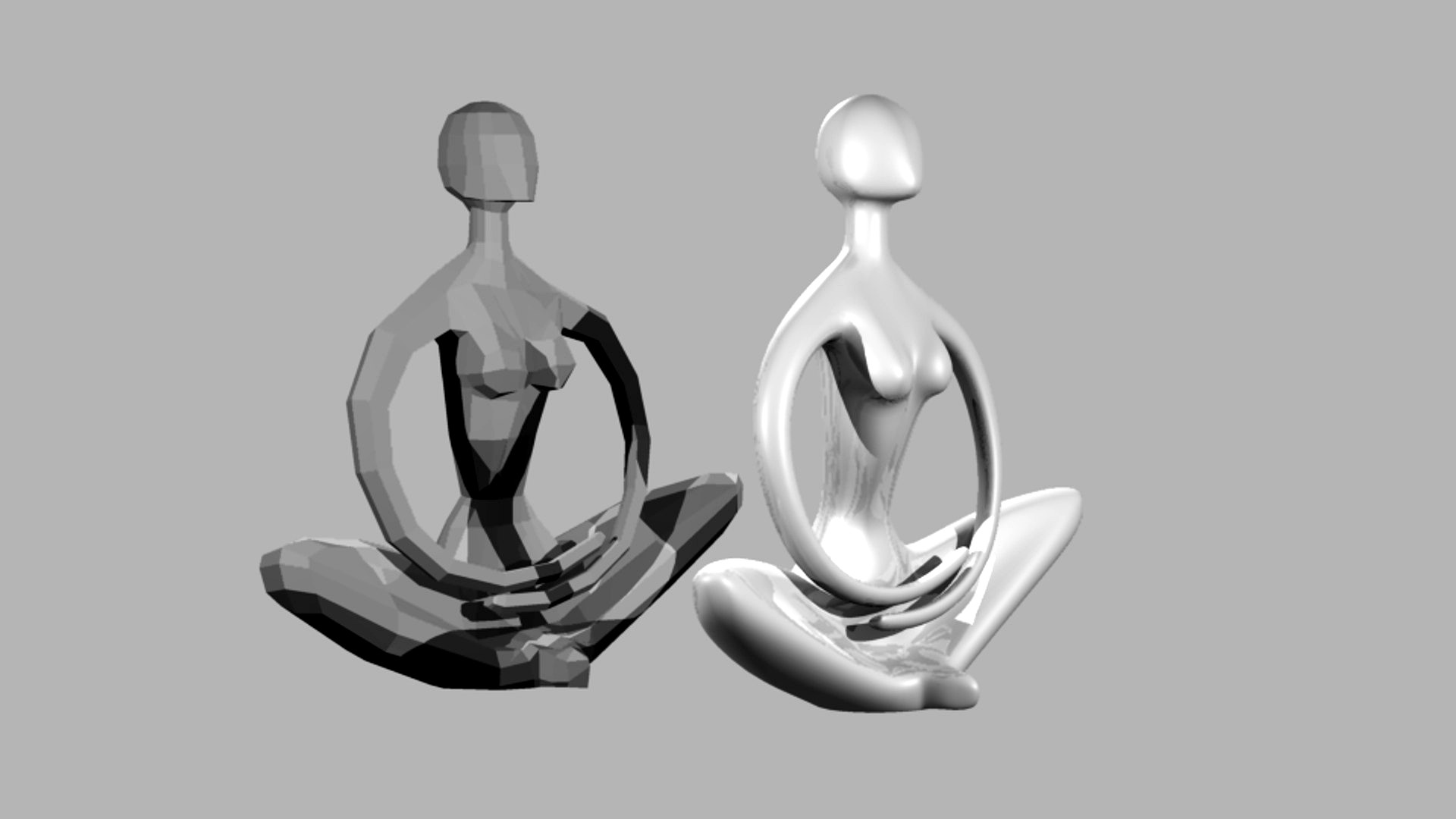Stylized Sculpture Yoga Pose Figure