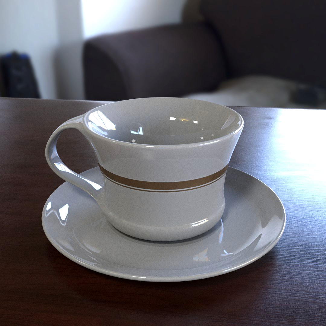 White Porcelain Coffee Cup With Saucer