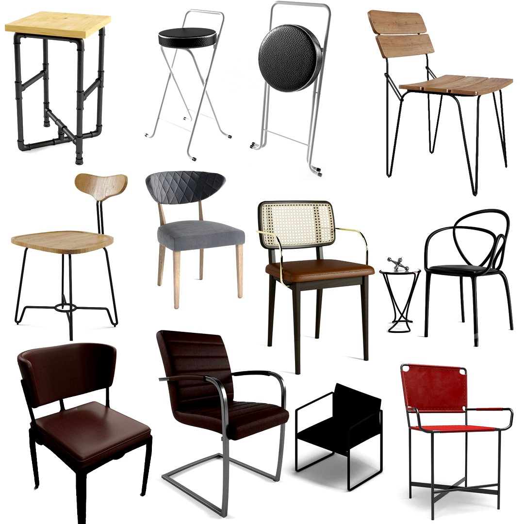 Realistic Modern Chairs 40 Chairs Set
