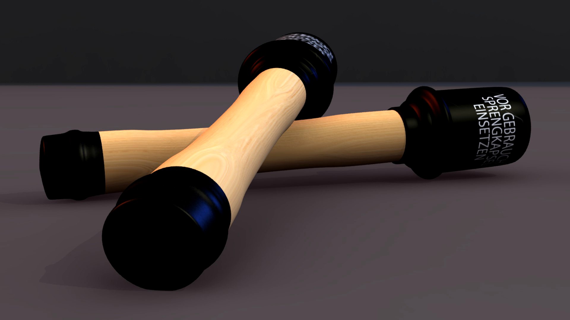 Low Poly WW2 Model 24 Stielhandgranate German Grenade