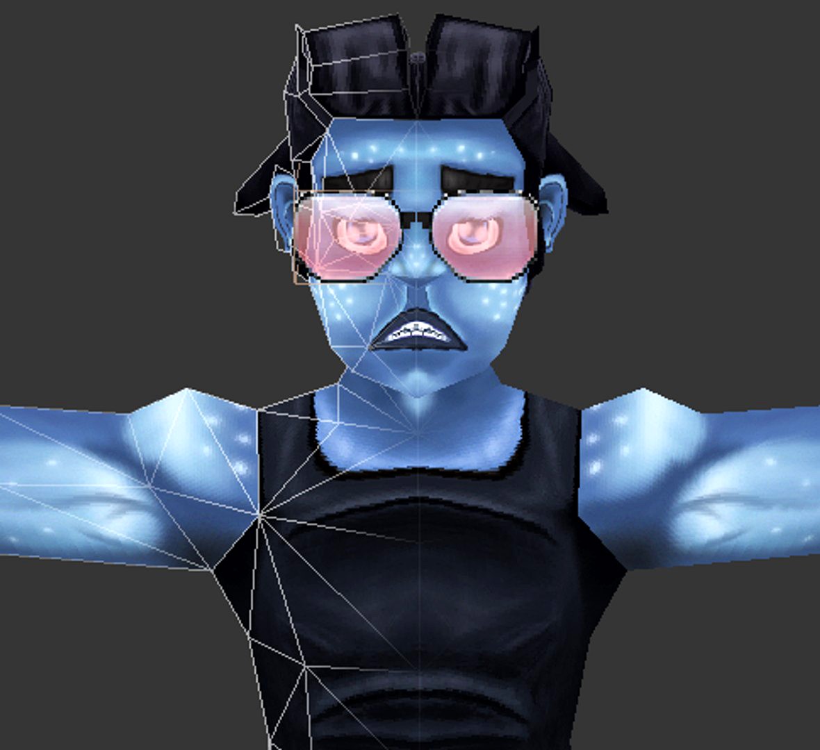 Blue Alien with Dreads Low Poly Character