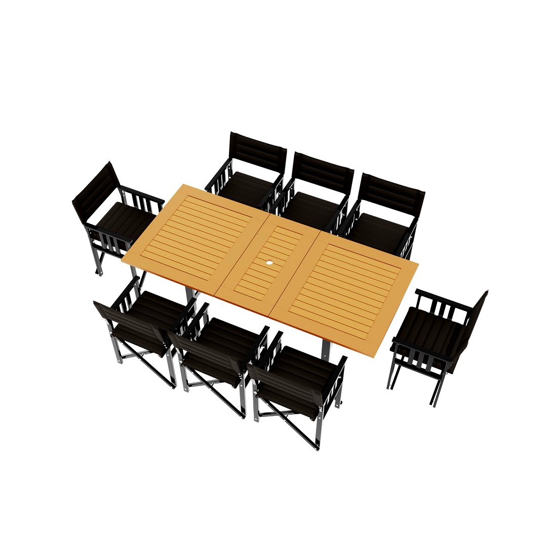 Portable Eight Seater Table Chair Set