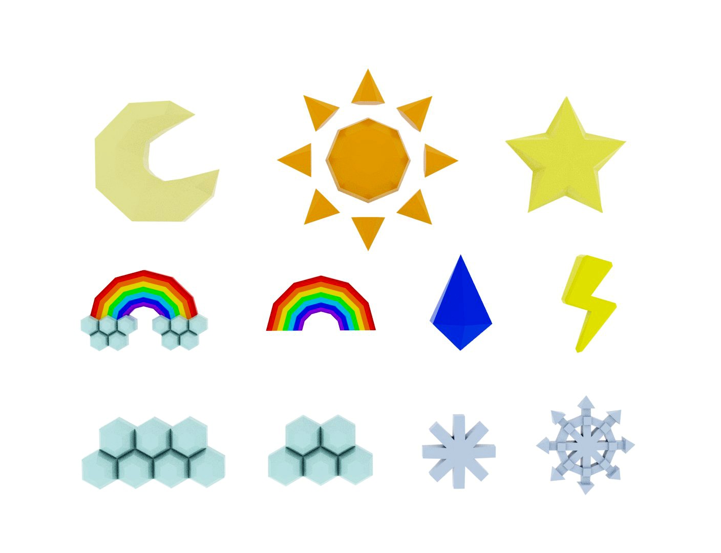 Low-poly Weather Icons